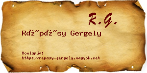 Répásy Gergely névjegykártya